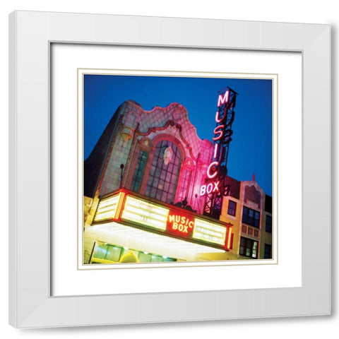 Music Box Theatre White Modern Wood Framed Art Print with Double Matting by Stefko, Bob