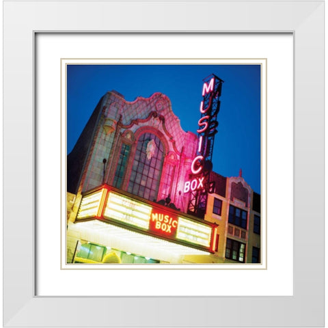 Music Box Theatre White Modern Wood Framed Art Print with Double Matting by Stefko, Bob