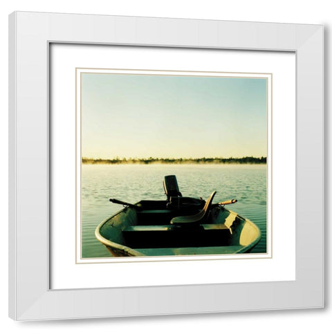 On Pine Lake I White Modern Wood Framed Art Print with Double Matting by Stefko, Bob
