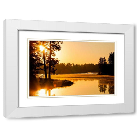 Winchester Lake II White Modern Wood Framed Art Print with Double Matting by Stefko, Bob