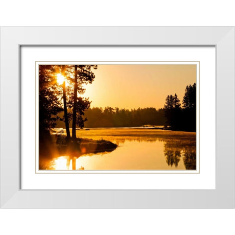 Winchester Lake II White Modern Wood Framed Art Print with Double Matting by Stefko, Bob