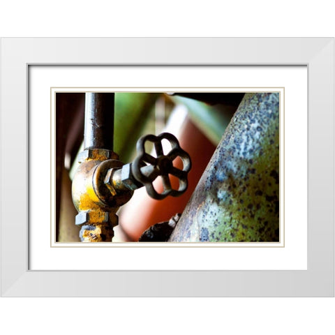 Pipe and Valve White Modern Wood Framed Art Print with Double Matting by Styber, Dana