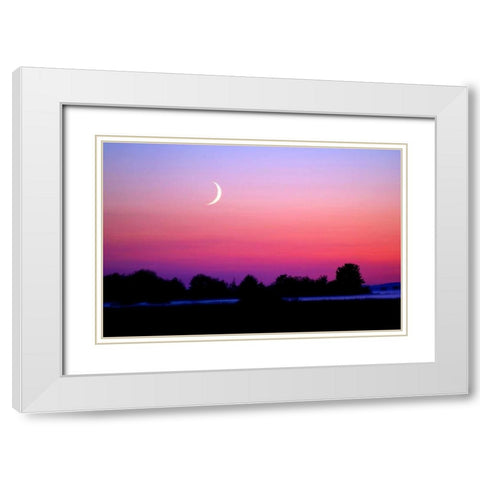 Crescent at Twilight White Modern Wood Framed Art Print with Double Matting by Taylor, Douglas