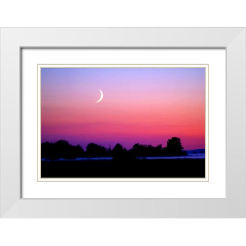 Crescent at Twilight White Modern Wood Framed Art Print with Double Matting by Taylor, Douglas