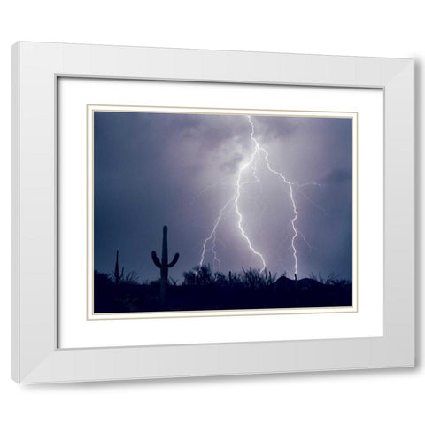 Electric Desert I White Modern Wood Framed Art Print with Double Matting by Taylor, Douglas