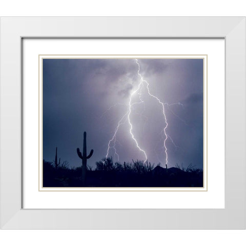 Electric Desert I White Modern Wood Framed Art Print with Double Matting by Taylor, Douglas