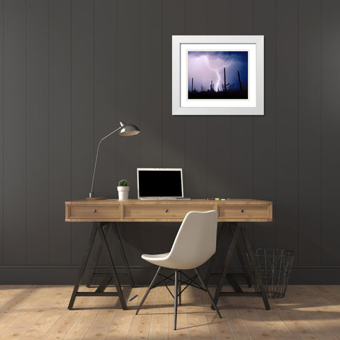Electric Desert II White Modern Wood Framed Art Print with Double Matting by Taylor, Douglas