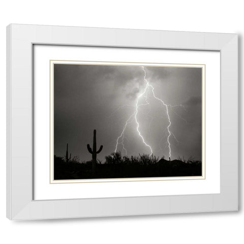 Electric Desert I - BW White Modern Wood Framed Art Print with Double Matting by Taylor, Douglas