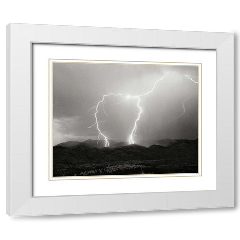 Striking Symmetry I - BW White Modern Wood Framed Art Print with Double Matting by Taylor, Douglas