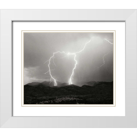 Striking Symmetry I - BW White Modern Wood Framed Art Print with Double Matting by Taylor, Douglas
