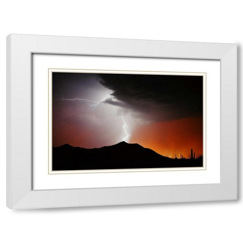 Summit Strike White Modern Wood Framed Art Print with Double Matting by Taylor, Douglas