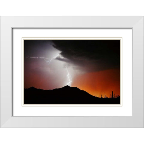 Summit Strike White Modern Wood Framed Art Print with Double Matting by Taylor, Douglas