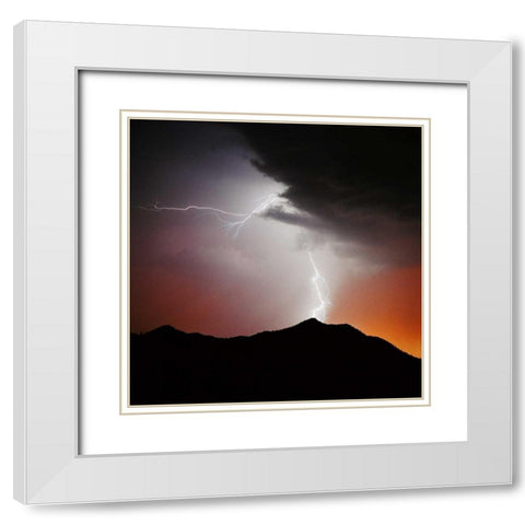 Summit Strike Sq. White Modern Wood Framed Art Print with Double Matting by Taylor, Douglas