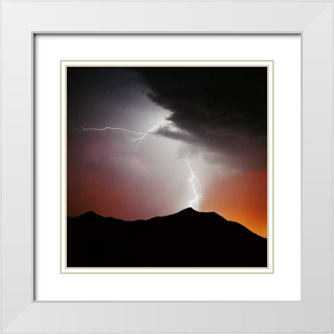 Summit Strike Sq. White Modern Wood Framed Art Print with Double Matting by Taylor, Douglas