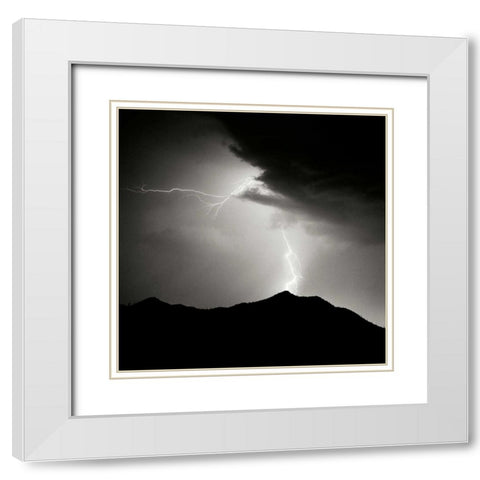 Summit Strike Sq. BW White Modern Wood Framed Art Print with Double Matting by Taylor, Douglas