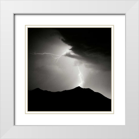Summit Strike Sq. BW White Modern Wood Framed Art Print with Double Matting by Taylor, Douglas