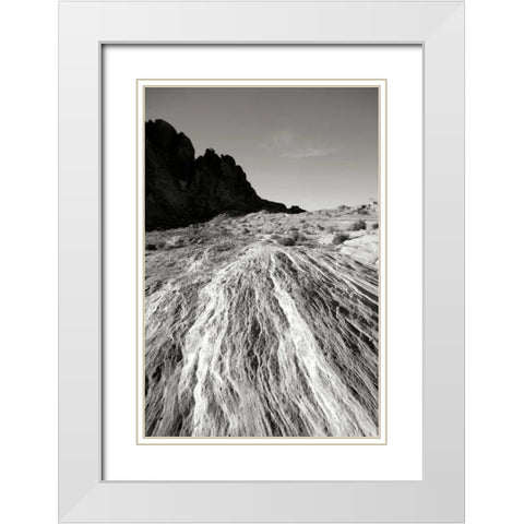 Fiery Sandstone BW White Modern Wood Framed Art Print with Double Matting by Taylor, Douglas