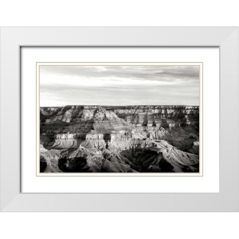Grand Canyon Dawn I BW White Modern Wood Framed Art Print with Double Matting by Taylor, Douglas
