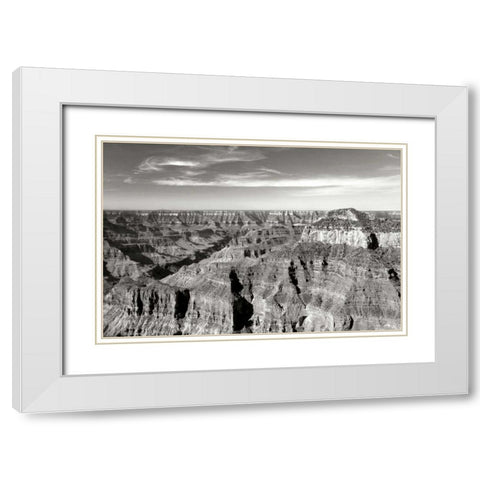 Grand Canyon Dawn II BW White Modern Wood Framed Art Print with Double Matting by Taylor, Douglas