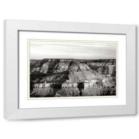 Grand Canyon Dawn III BW White Modern Wood Framed Art Print with Double Matting by Taylor, Douglas