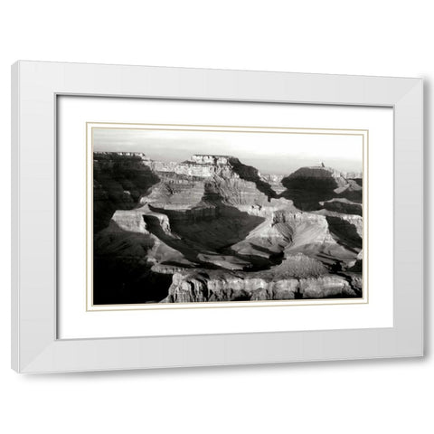 Grand Canyon Dawn IV BW White Modern Wood Framed Art Print with Double Matting by Taylor, Douglas