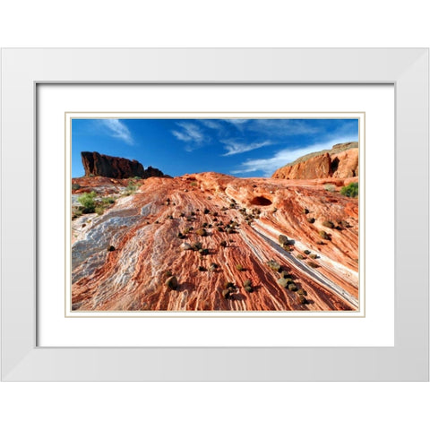 Sands of Time II White Modern Wood Framed Art Print with Double Matting by Taylor, Douglas