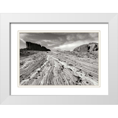 Sands of Time I BW White Modern Wood Framed Art Print with Double Matting by Taylor, Douglas