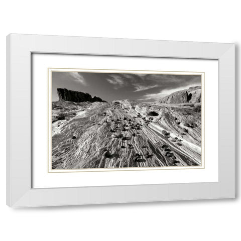 Sands of Time II BW White Modern Wood Framed Art Print with Double Matting by Taylor, Douglas