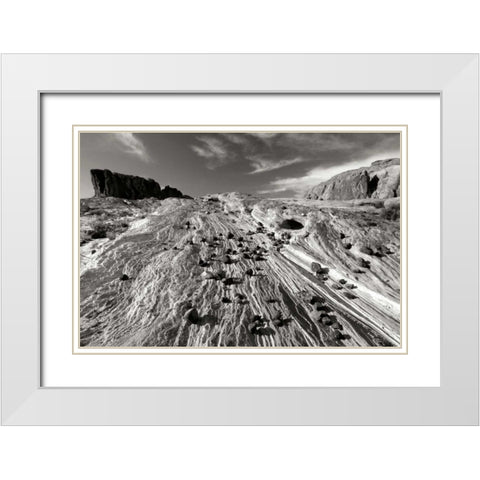 Sands of Time II BW White Modern Wood Framed Art Print with Double Matting by Taylor, Douglas