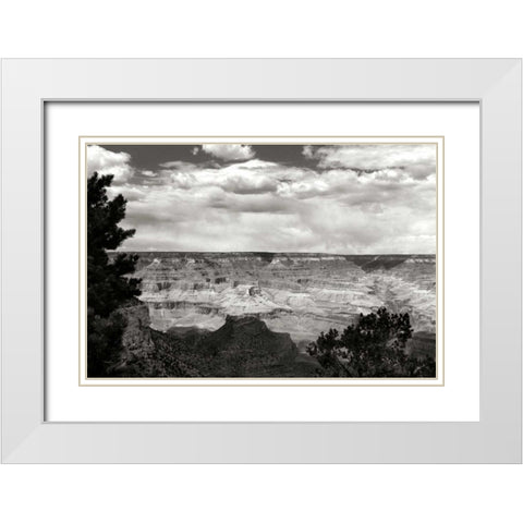 Grand Canyon Skies BW White Modern Wood Framed Art Print with Double Matting by Taylor, Douglas