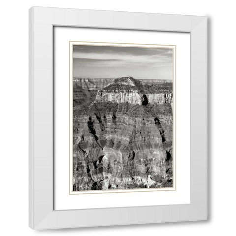 Oza Butte Portrait BW White Modern Wood Framed Art Print with Double Matting by Taylor, Douglas