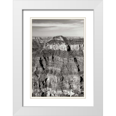 Oza Butte Portrait BW White Modern Wood Framed Art Print with Double Matting by Taylor, Douglas
