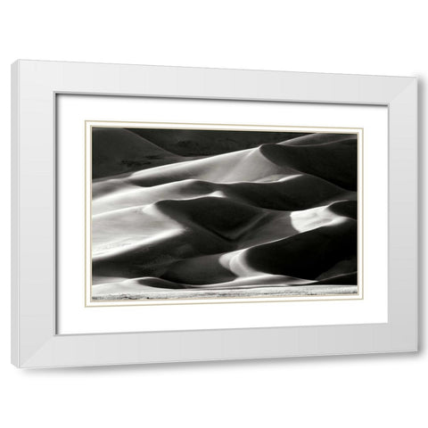 Great Sand Dunes II BW White Modern Wood Framed Art Print with Double Matting by Taylor, Douglas