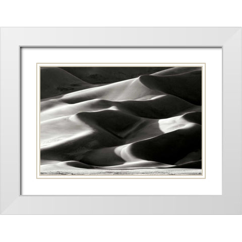 Great Sand Dunes II BW White Modern Wood Framed Art Print with Double Matting by Taylor, Douglas