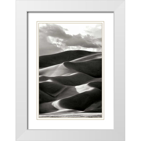 Great Sand Dunes III BW White Modern Wood Framed Art Print with Double Matting by Taylor, Douglas