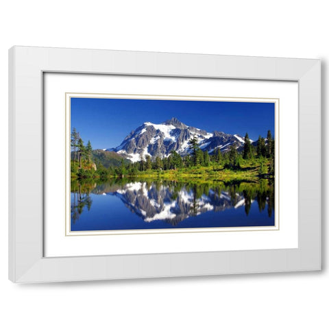 Shuksan Reflections I White Modern Wood Framed Art Print with Double Matting by Taylor, Douglas