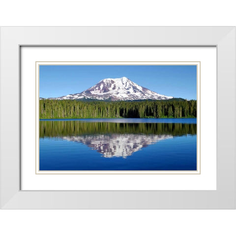 Mt. Adams White Modern Wood Framed Art Print with Double Matting by Taylor, Douglas