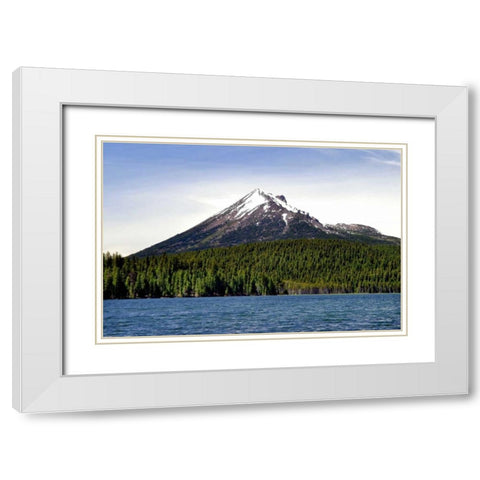 Mt. McLoughlin White Modern Wood Framed Art Print with Double Matting by Taylor, Douglas