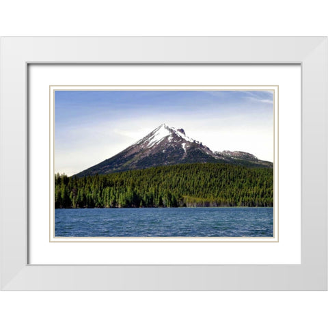 Mt. McLoughlin White Modern Wood Framed Art Print with Double Matting by Taylor, Douglas