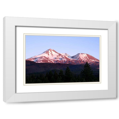 Shasta Sunset II White Modern Wood Framed Art Print with Double Matting by Taylor, Douglas