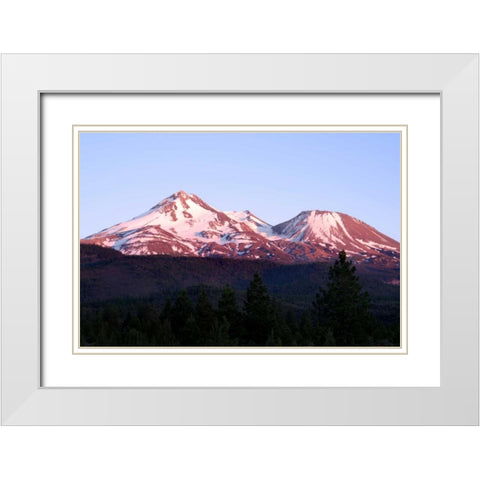 Shasta Sunset II White Modern Wood Framed Art Print with Double Matting by Taylor, Douglas