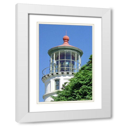 Umpqua River Lighthouse White Modern Wood Framed Art Print with Double Matting by Taylor, Douglas