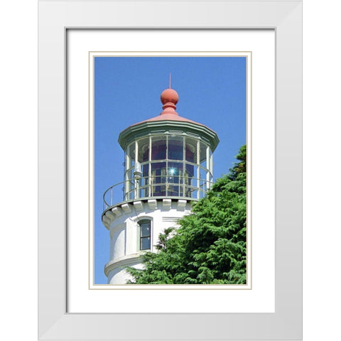 Umpqua River Lighthouse White Modern Wood Framed Art Print with Double Matting by Taylor, Douglas