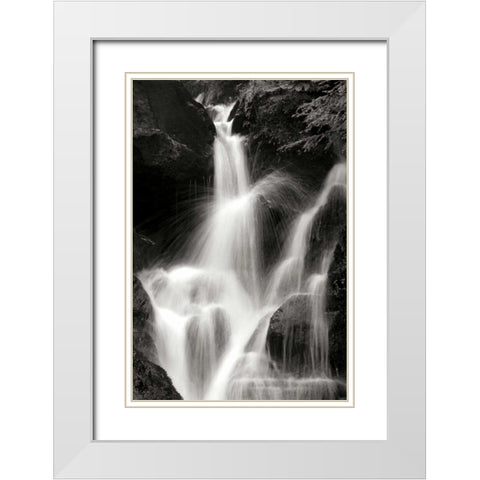 Falling Water II BW White Modern Wood Framed Art Print with Double Matting by Taylor, Douglas
