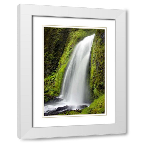 Wahkeena Falls White Modern Wood Framed Art Print with Double Matting by Taylor, Douglas