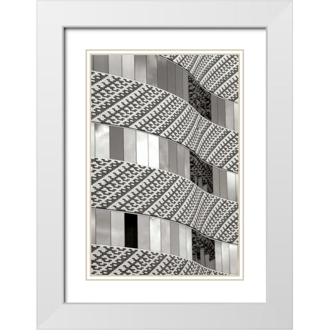 Brick and Glass II BW White Modern Wood Framed Art Print with Double Matting by Taylor, Douglas
