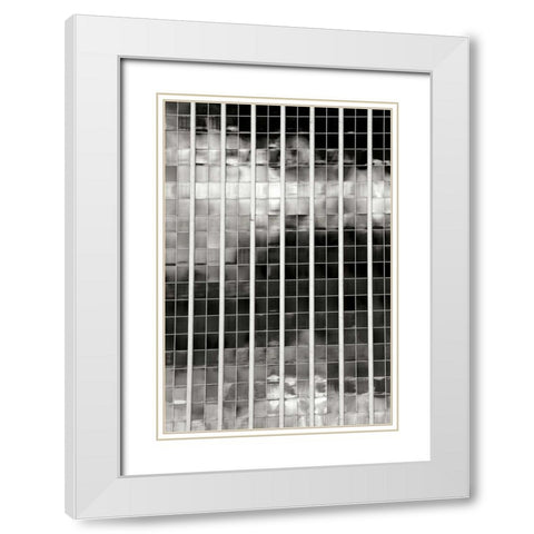 Sky Reflections BW White Modern Wood Framed Art Print with Double Matting by Taylor, Douglas