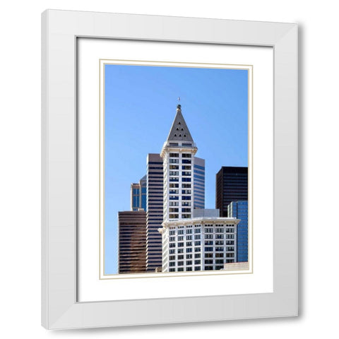Smith Tower White Modern Wood Framed Art Print with Double Matting by Taylor, Douglas