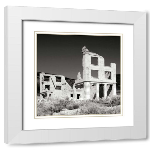 Rhyolite Ruin I BW White Modern Wood Framed Art Print with Double Matting by Taylor, Douglas