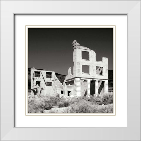 Rhyolite Ruin I BW White Modern Wood Framed Art Print with Double Matting by Taylor, Douglas